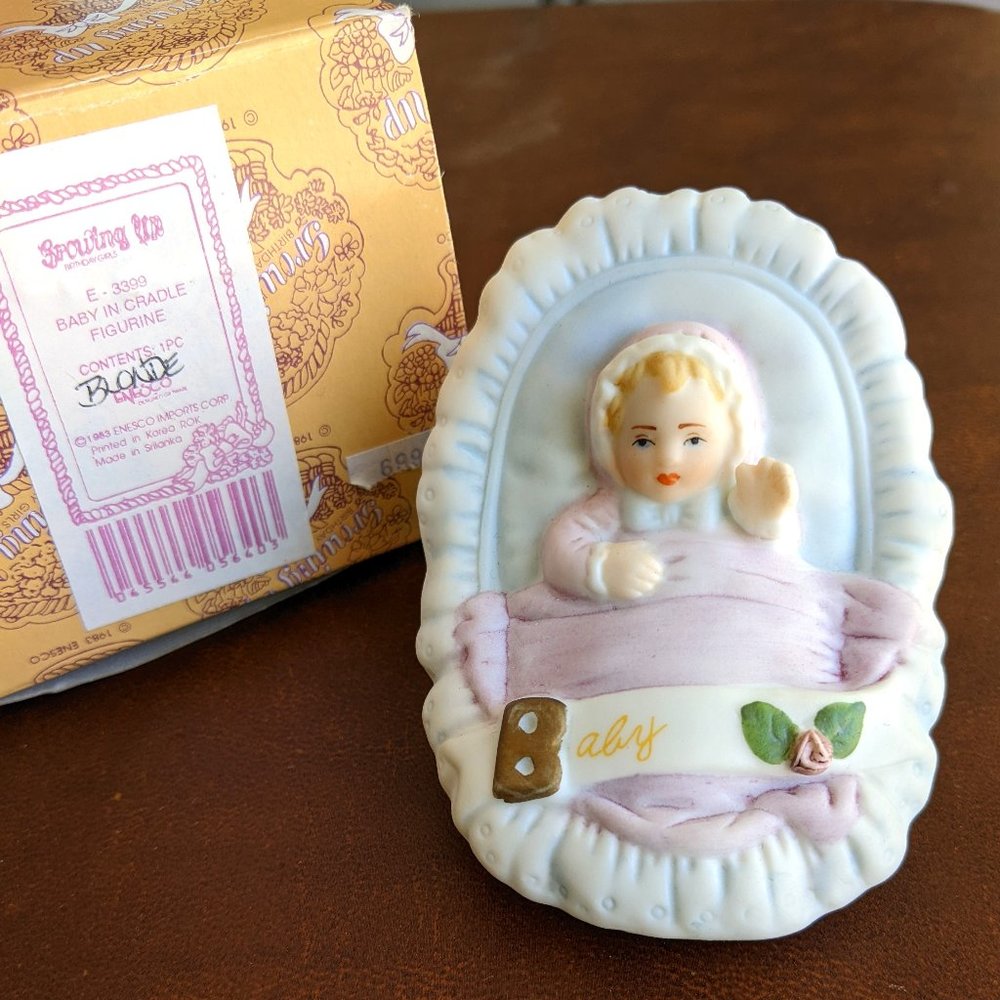 Vintage Enesco Blond Growing up Birthday Girls Baby